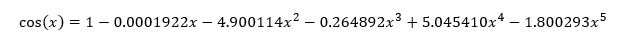 Cosine approximation polynomial